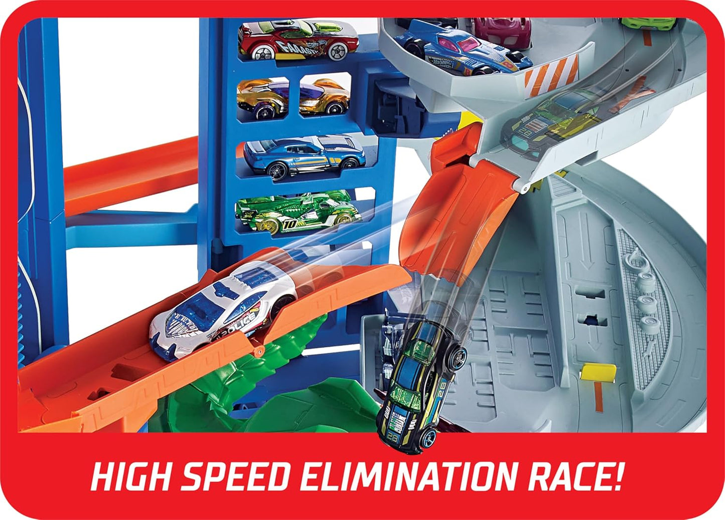 Hot Wheels City Ultimate Garage Track Set avec T-Rex et 2 voitures