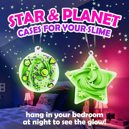 Original Stationery Galaxy Slime Kit, im Dunkeln leuchtendes DIY-Set, Glitzerpulver und Sterne, mehrfarbige Bastelbox für Mädchen im Alter von 8–12 Jahren