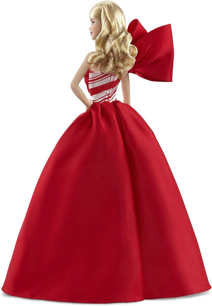Barbie Signature – Barbie-Puppe für die Feiertage 2019 in atemberaubendem rot-weißem Kleid mit festlichem Feiertagsdruck und silbernen Glitzerdetails