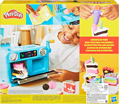 Play-Doh Super Slice Cake Spielset, Spielzeugofen, Küchenzubehör und 11 Modelliermasse-Dosen ab 3 Jahren