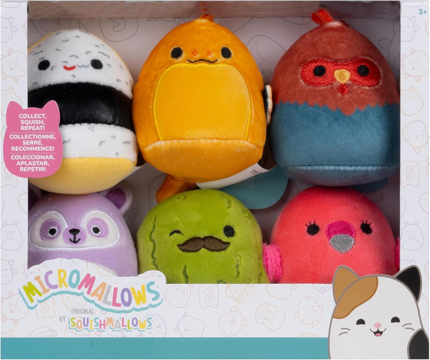 Squishmallows Micromallows Plüsch 6er-Pack (Charles, Onel, Cookie, Reed, Mo, Layla)