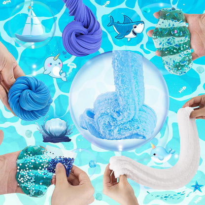 6er-Pack Blue Ocean Slime Kit Butter-, Wolken- und klare Kristalltexturen 360 ml Gesamtalter 4–12