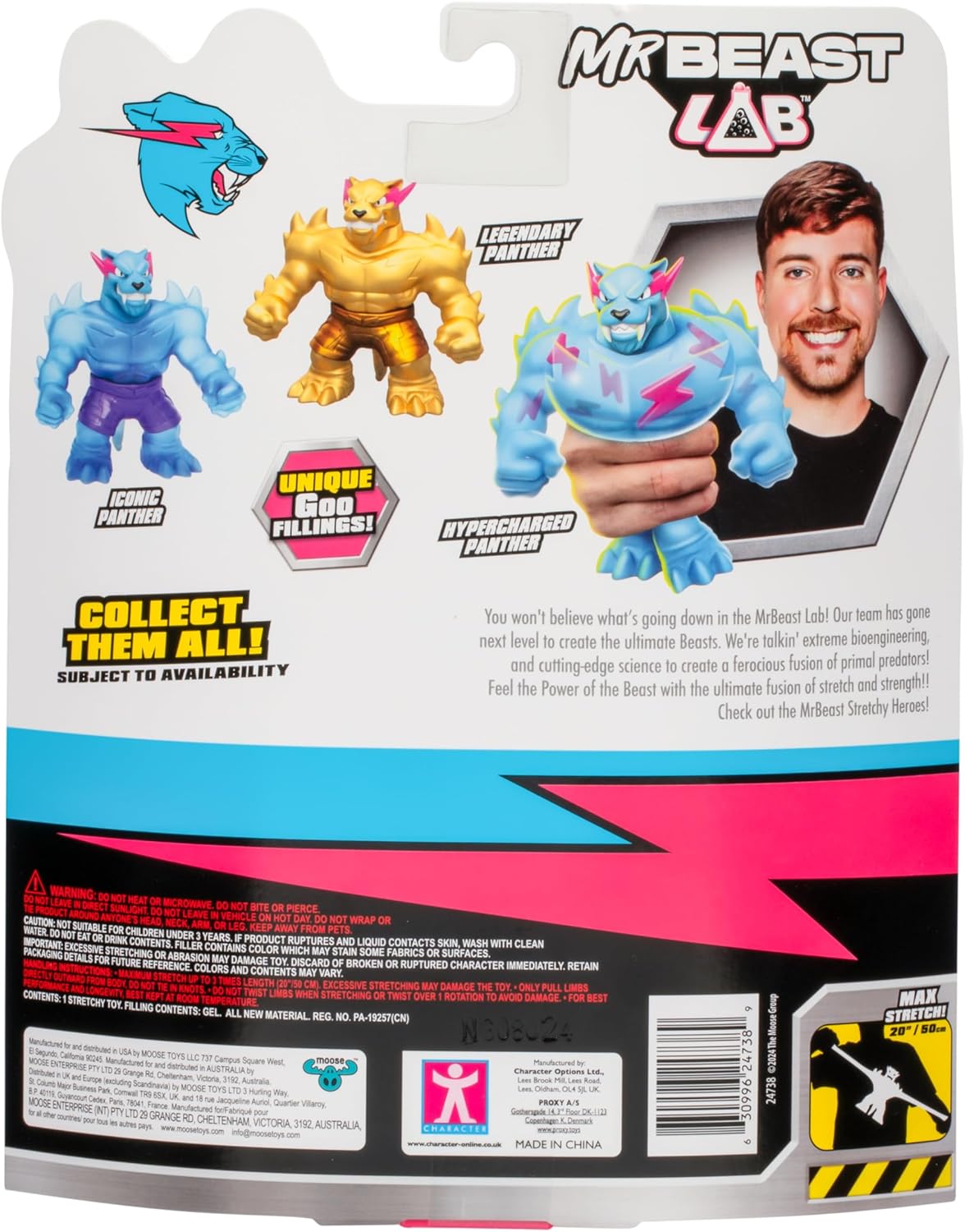 MrBeast Lab – Heroes of Goo Jit Zu Legendary Panther 4,5 (11 cm) dehnbare Helden-Actionfigur, dehnbar bis zum Dreifachen seiner Größe