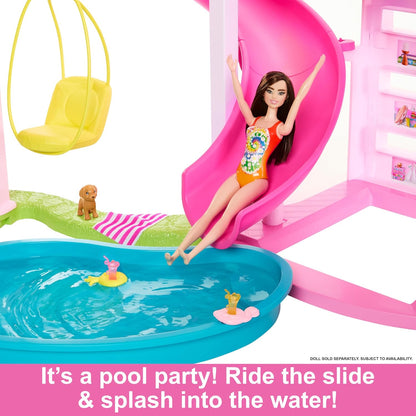 Barbie - Dream House XL - Maison de poupée Pool Party avec plus de 75 accessoires