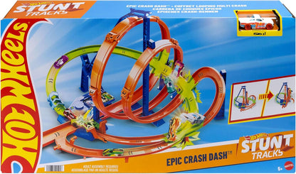 Hot Wheels Action Epic Crash Set da corsa con acceleratore motorizzato e auto