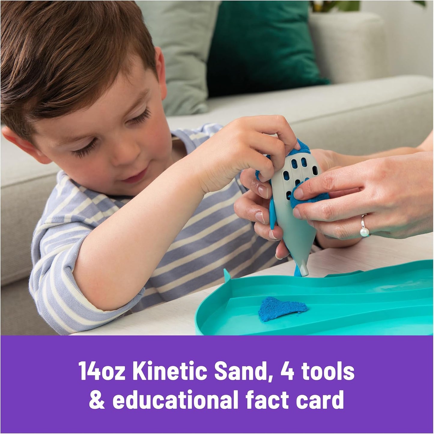 Kinetischer Sand, Project Planet Deep Sea mit 680 g Spielsand und Meereslebewesen-Werkzeugen
