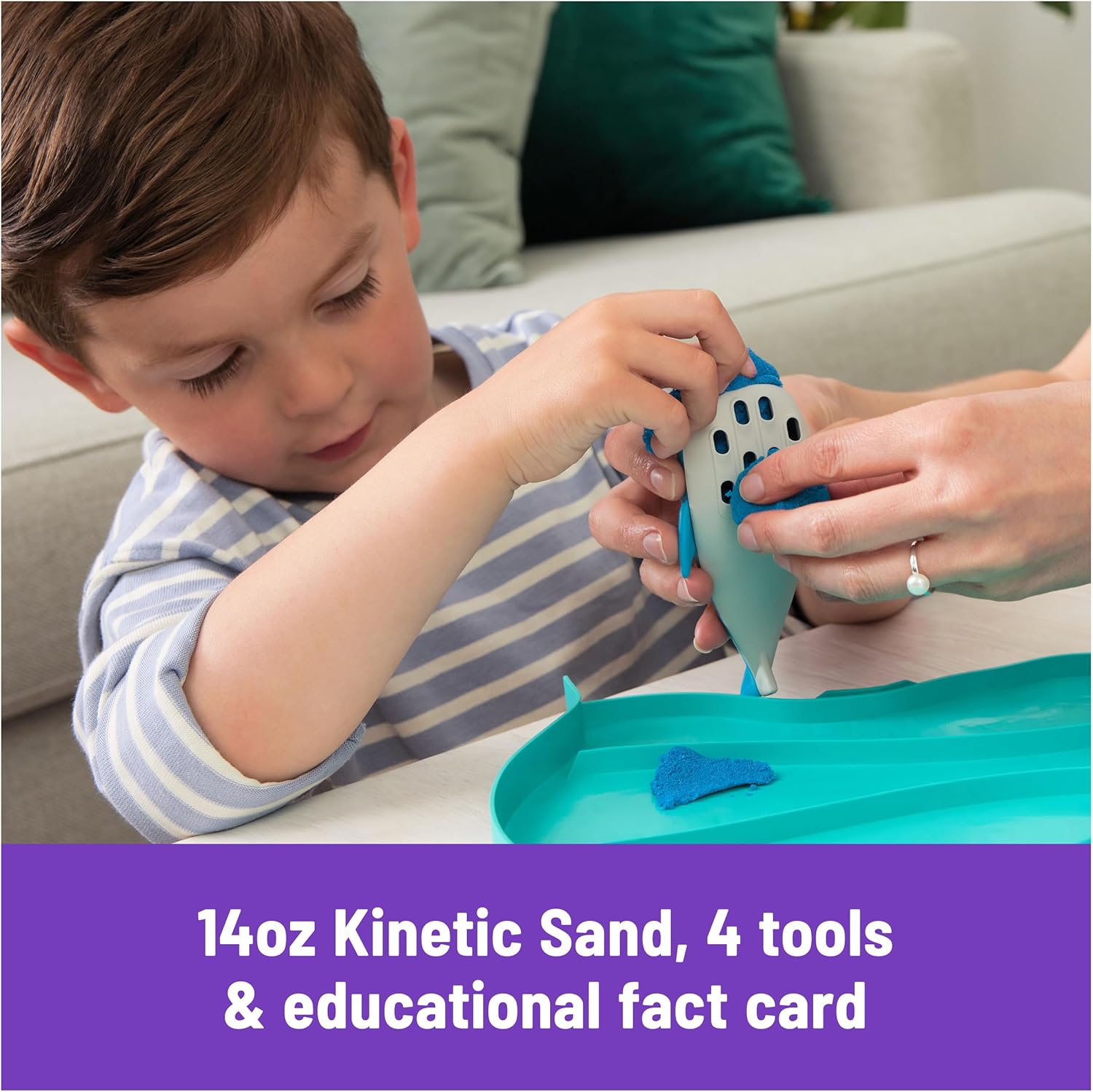 Kinetischer Sand, Project Planet Deep Sea mit 680 g Spielsand und Meereslebewesen-Werkzeugen