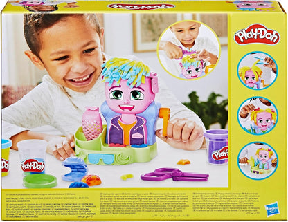 Play-Doh Hair Stylin’ Salon-Spielset. Erstellen Sie verrückte Frisuren mit 6 Play-Doh-Farben. Rollen Sie ein Salonspielzeug für Kinder ab 3 Jahren