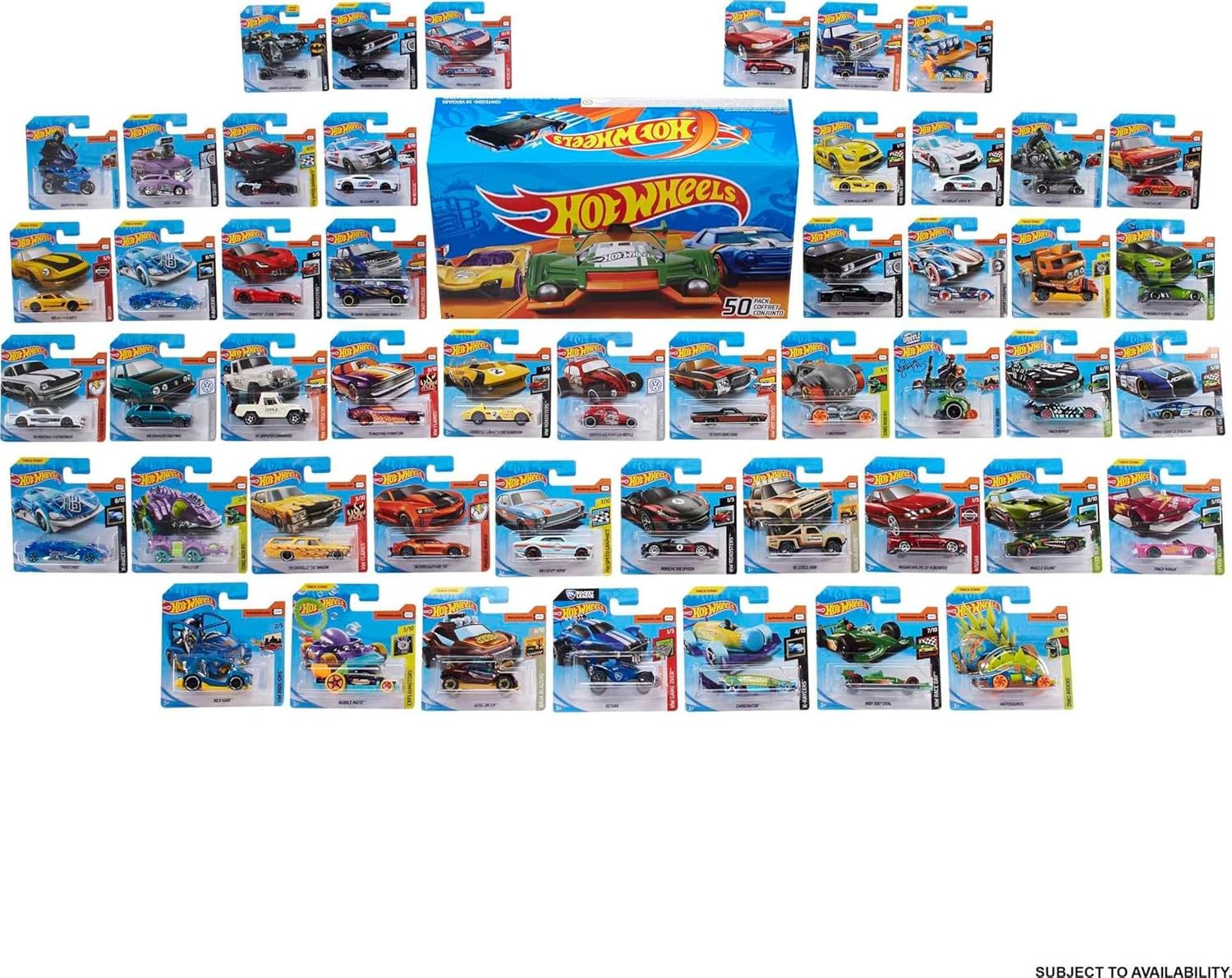 Hot Wheels 50er-Pack mit Druckgussautos, Lastwagen und Lieferwagen