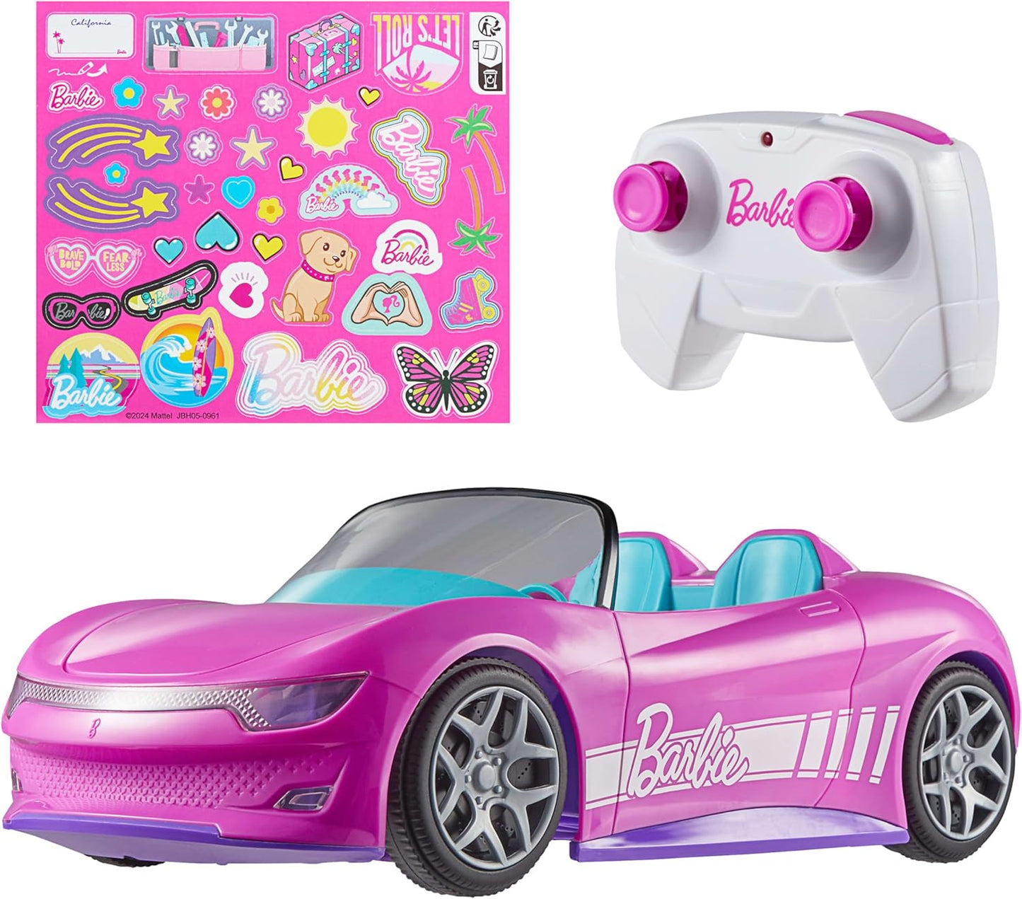 Hot Wheels Barbie RC Cabrio-ferngesteuertes Auto für Barbie-Puppen ab 3 Jahren