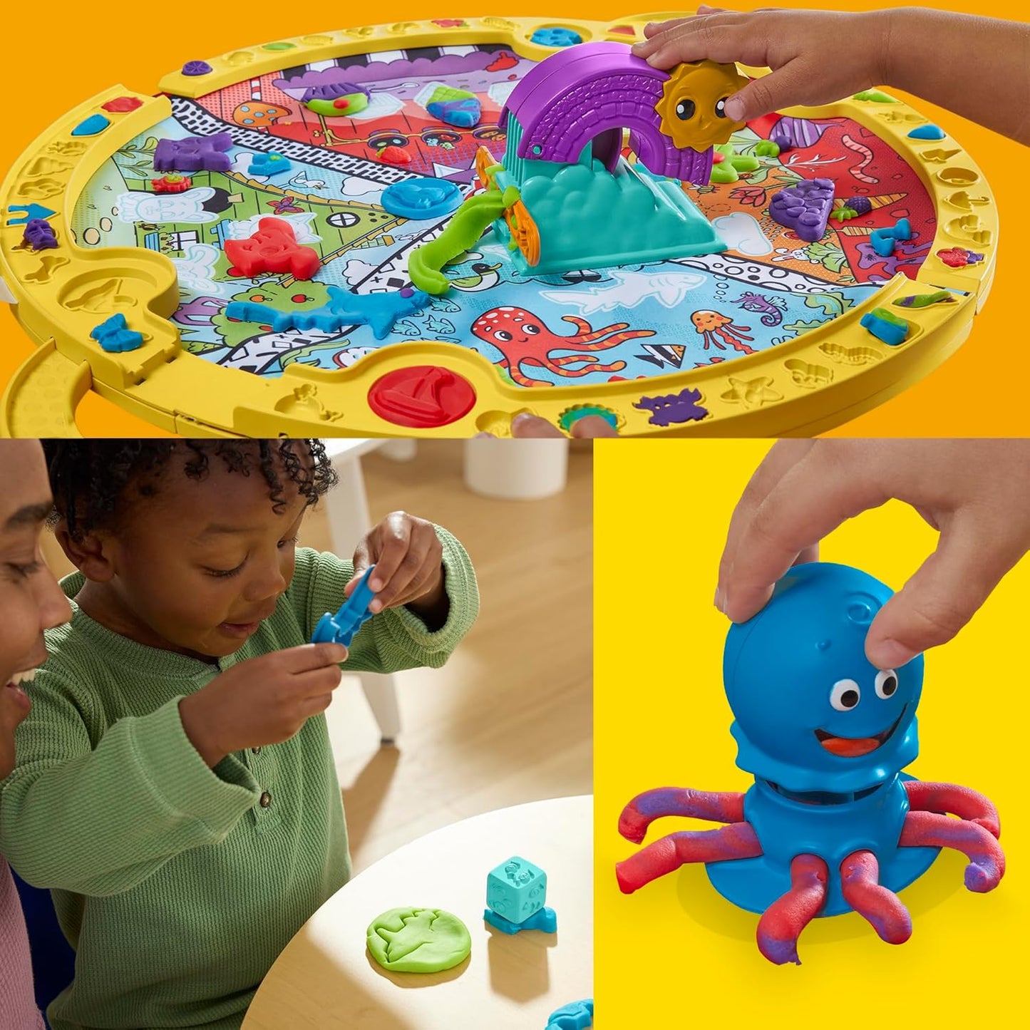 Play-Doh Fold & Go Spielmatten-Starterset Tragbares Kunst- und Bastelset für Kinder ab 3 Jahren