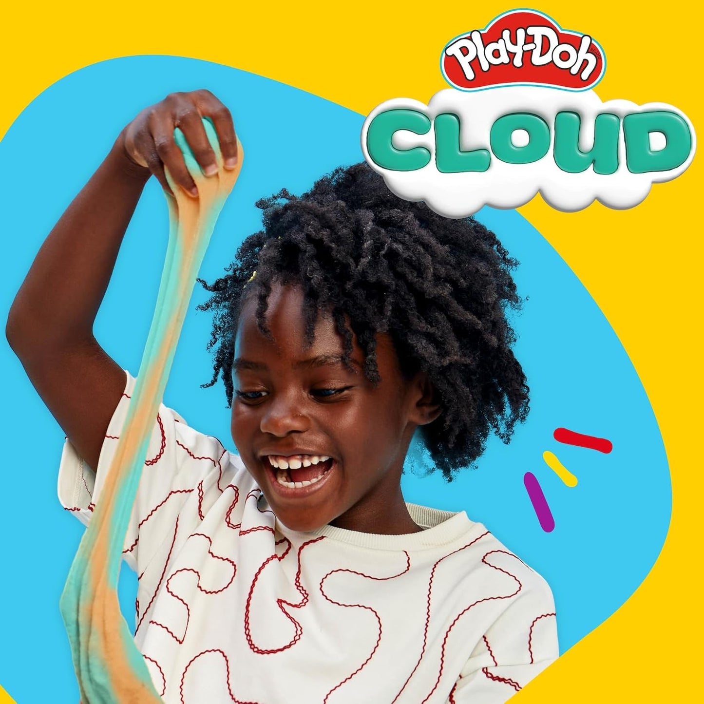 Play-Doh Cloud – Sarcelle et orange parfum noix de coco, boîte refermable de 170 g