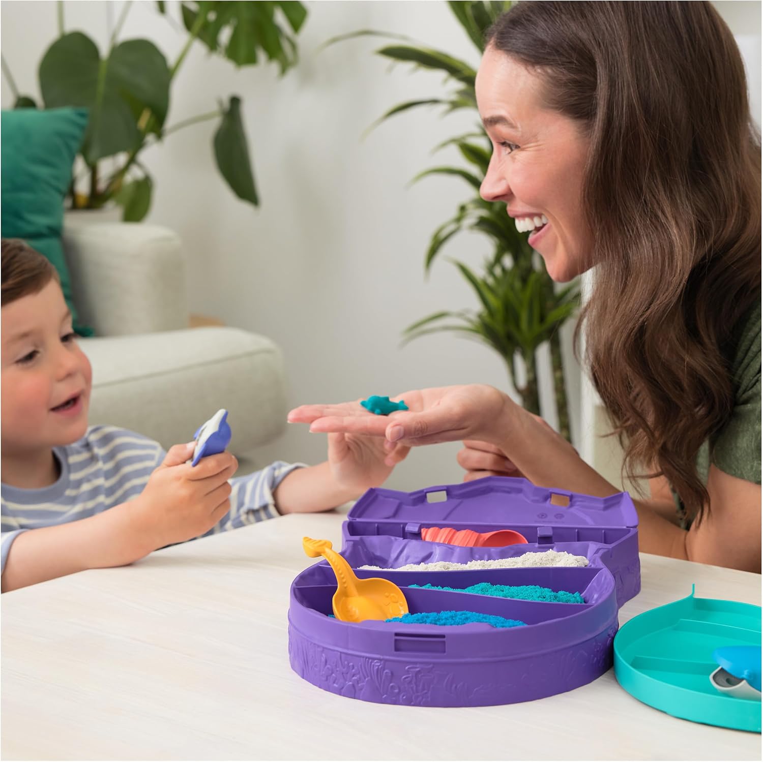 Kinetischer Sand, Project Planet Deep Sea mit 680 g Spielsand und Meereslebewesen-Werkzeugen