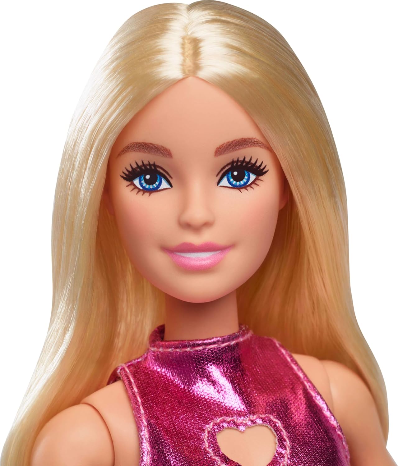 Bambola Barbie Fashionistas in miniabito rosa metallizzato