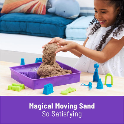 Kinetic Sand, Deluxe Beach Castle Spielset mit 1,13 kg Spielsand, Werkzeugen und Formen