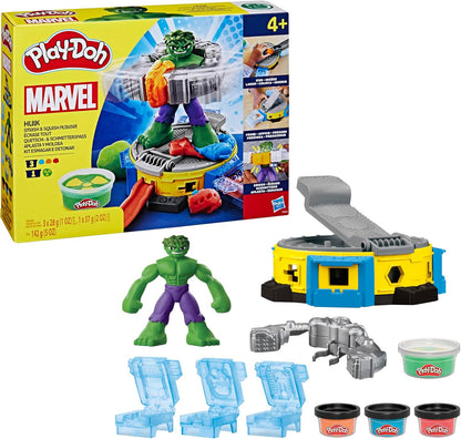 Play-Doh Marvel Hulk Smash & Squish Playset Supereroe Action Figure e Strumenti Smash per bambini dai 4 anni in su
