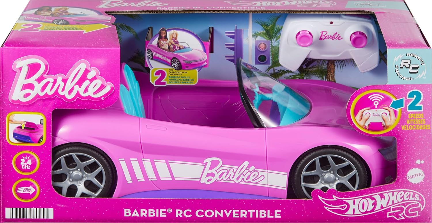Hot Wheels Barbie RC Cabrio-ferngesteuertes Auto für Barbie-Puppen ab 3 Jahren
