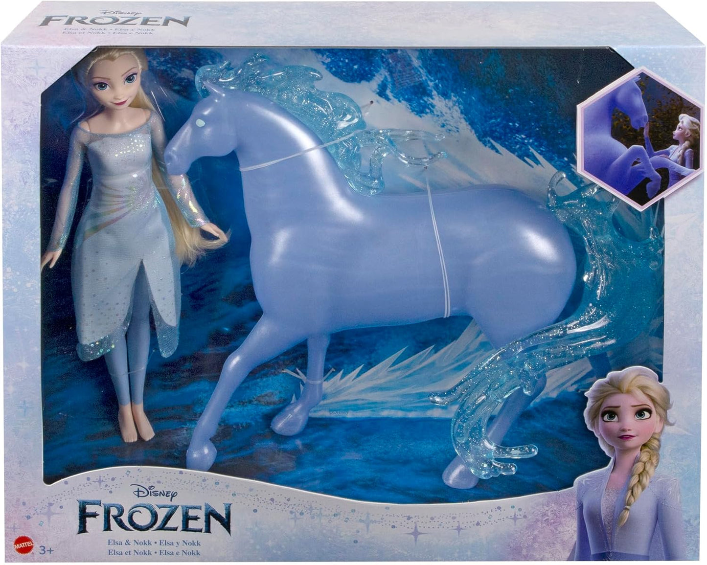 Ensemble Elsa et Water Nokk de Disney La Reine des Neiges 2 inspiré de La Reine des Neiges 2 de Disney, à partir de 3 ans