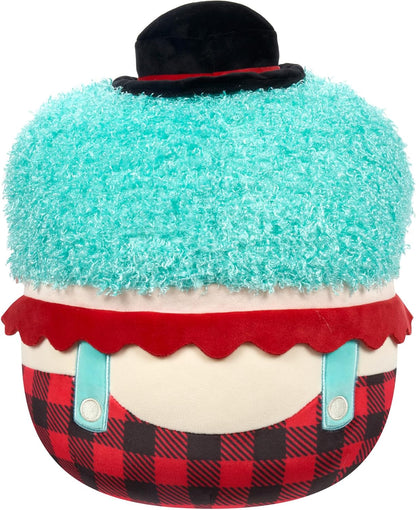 Squishmallows Halloween Ukee Clown con capelli verde acqua e bombetta nera