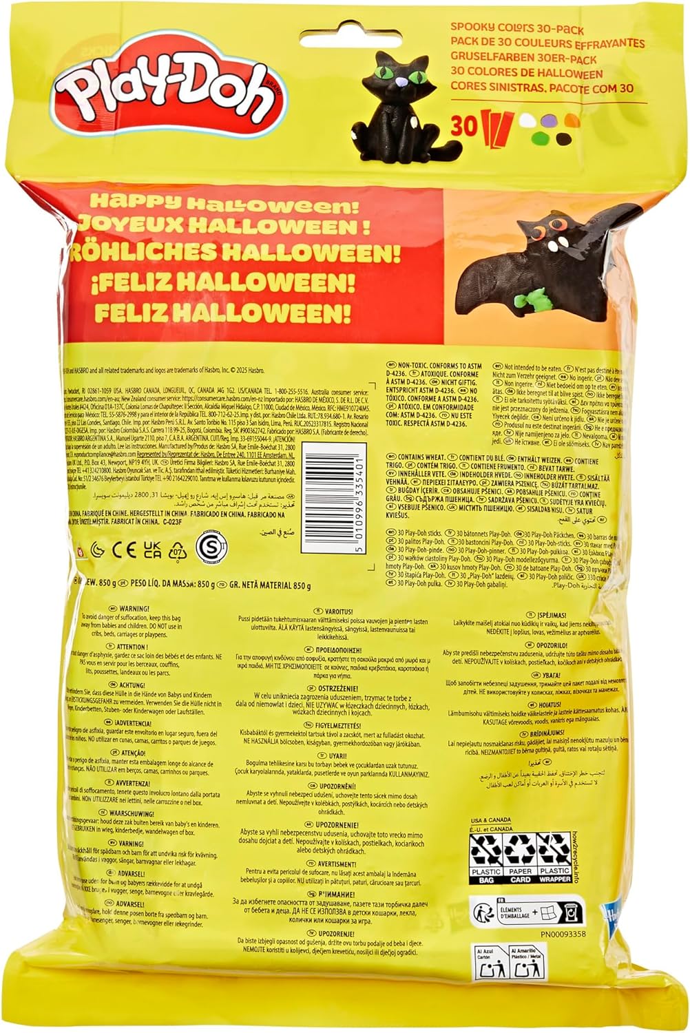 Play-Doh 30er-Pack gruselige Farben, einzeln verpackte 28-g-Sticks für Halloween, Süßes oder Saures