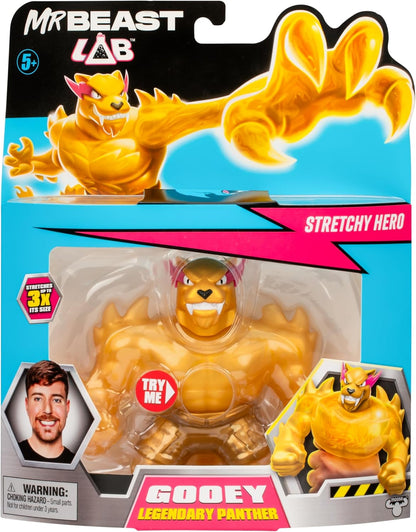 MrBeast Lab – Heroes of Goo Jit Zu Legendary Panther 4,5 (11 cm) dehnbare Helden-Actionfigur, dehnbar bis zum Dreifachen seiner Größe
