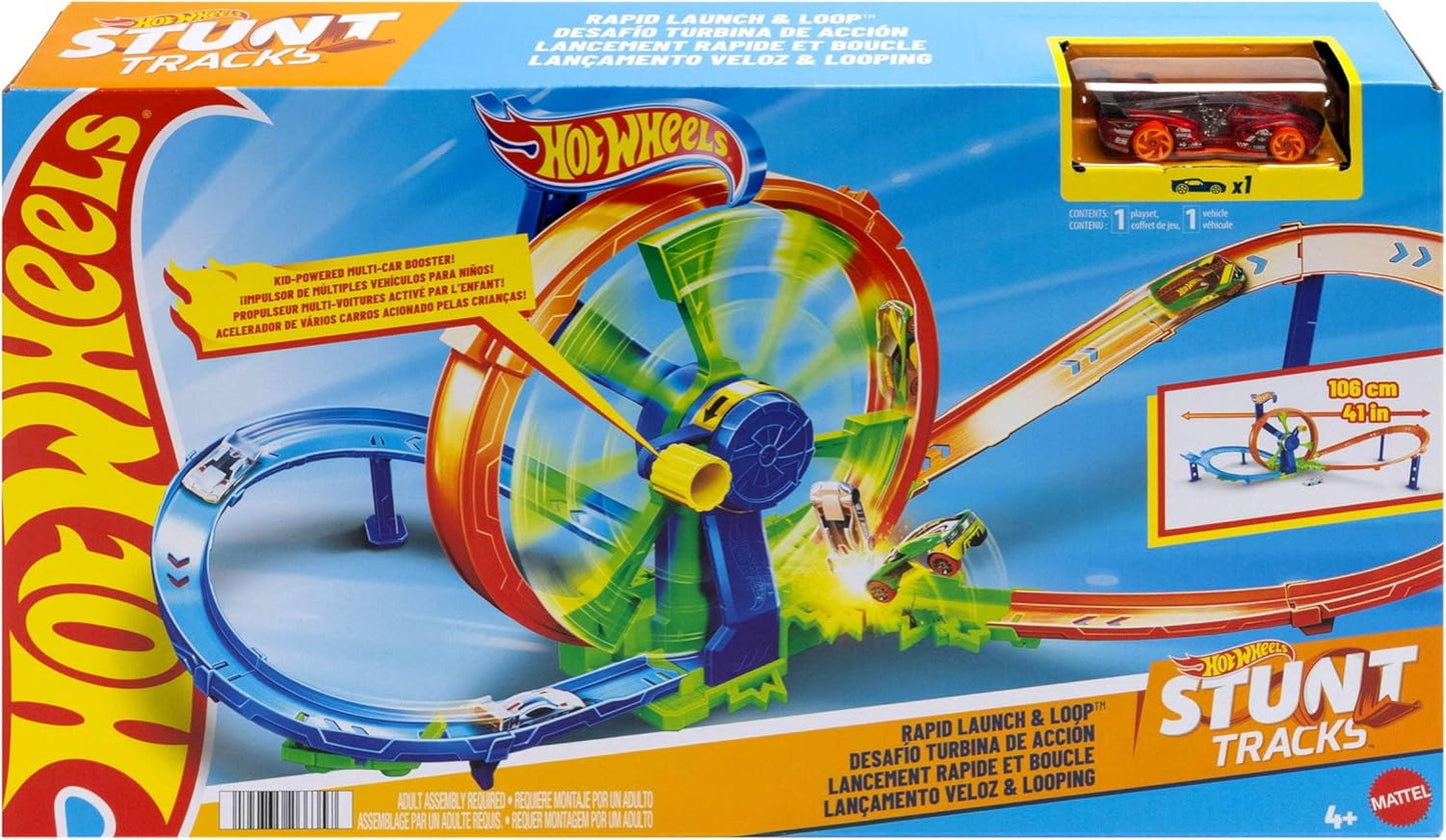 Hot Wheels Schnellstart- und Looping-Spielset mit Druckgussauto