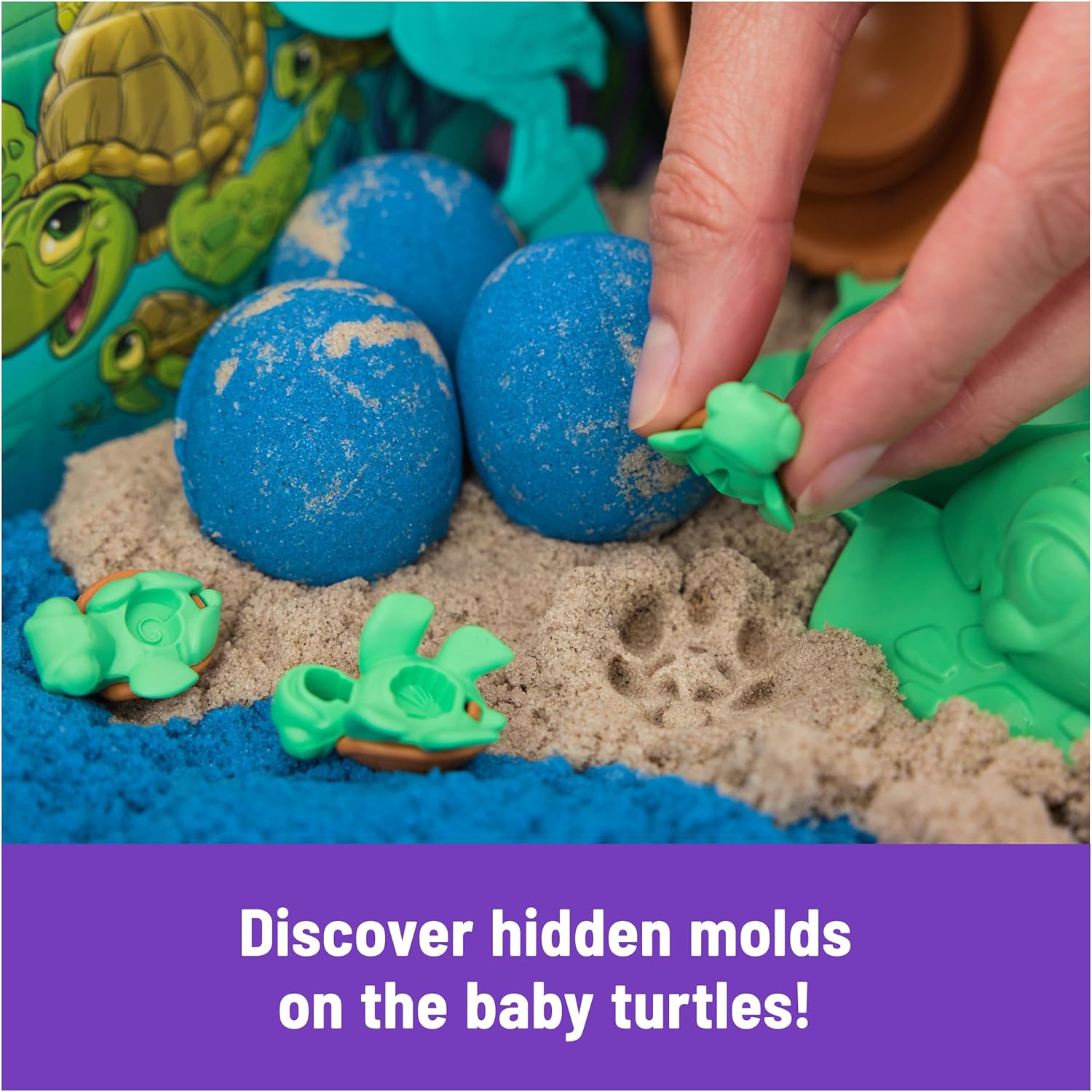 Kinetischer Sand, Project Planet Turtle Beach mit 396 g Spielsand, Werkzeugen und Formen
