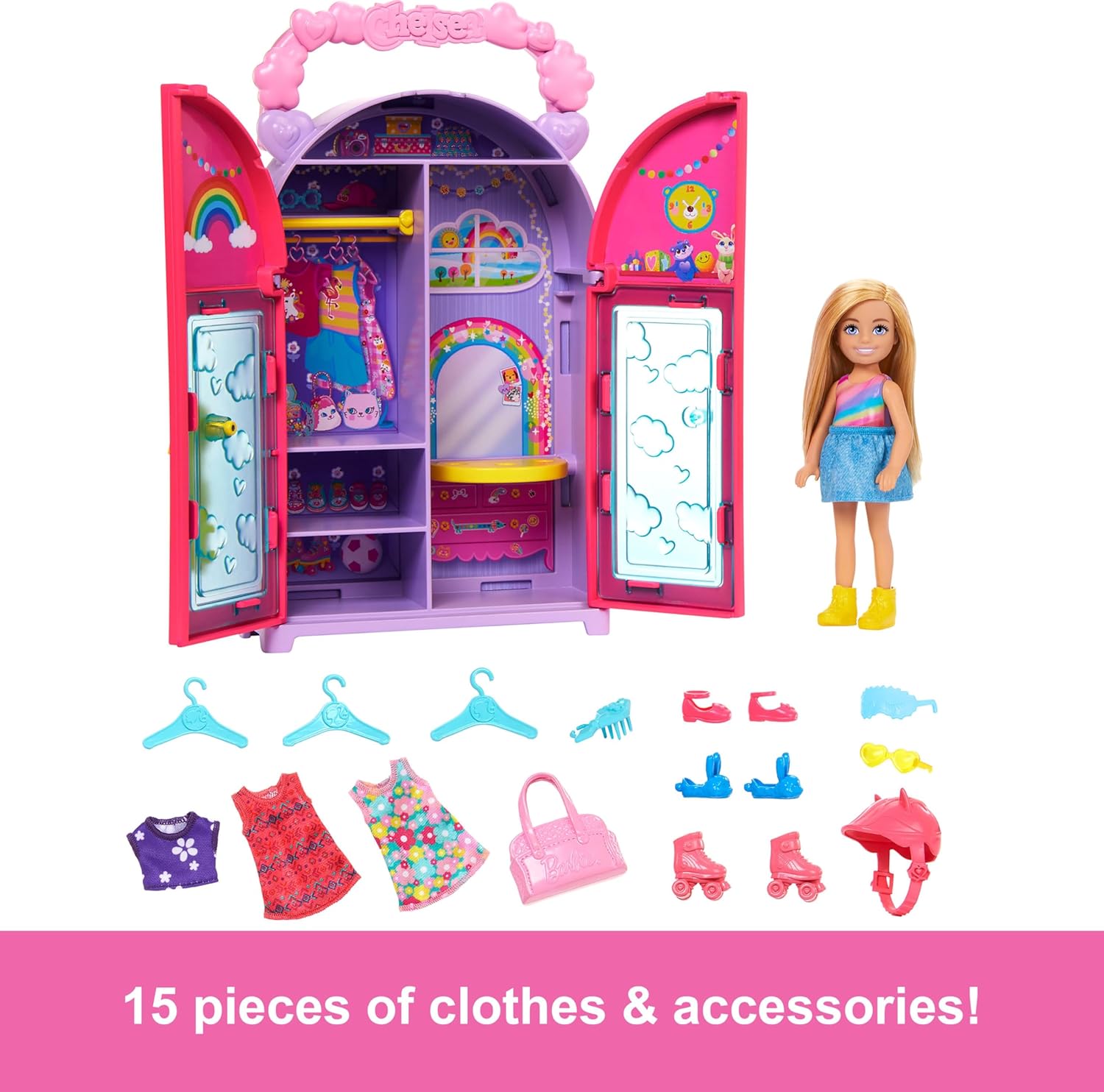 Barbie Chelsea - Coffret de jeu poupée et placard