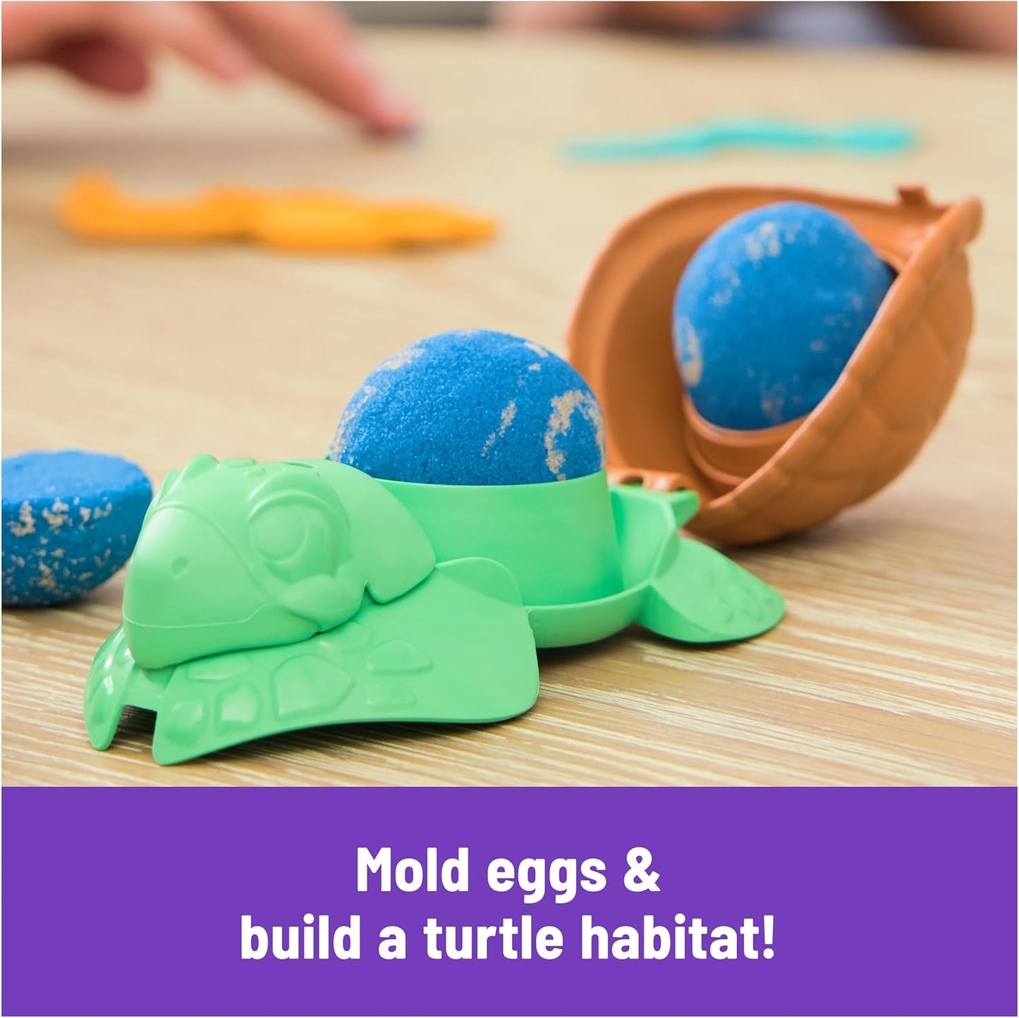 Kinetischer Sand, Project Planet Turtle Beach mit 396 g Spielsand, Werkzeugen und Formen