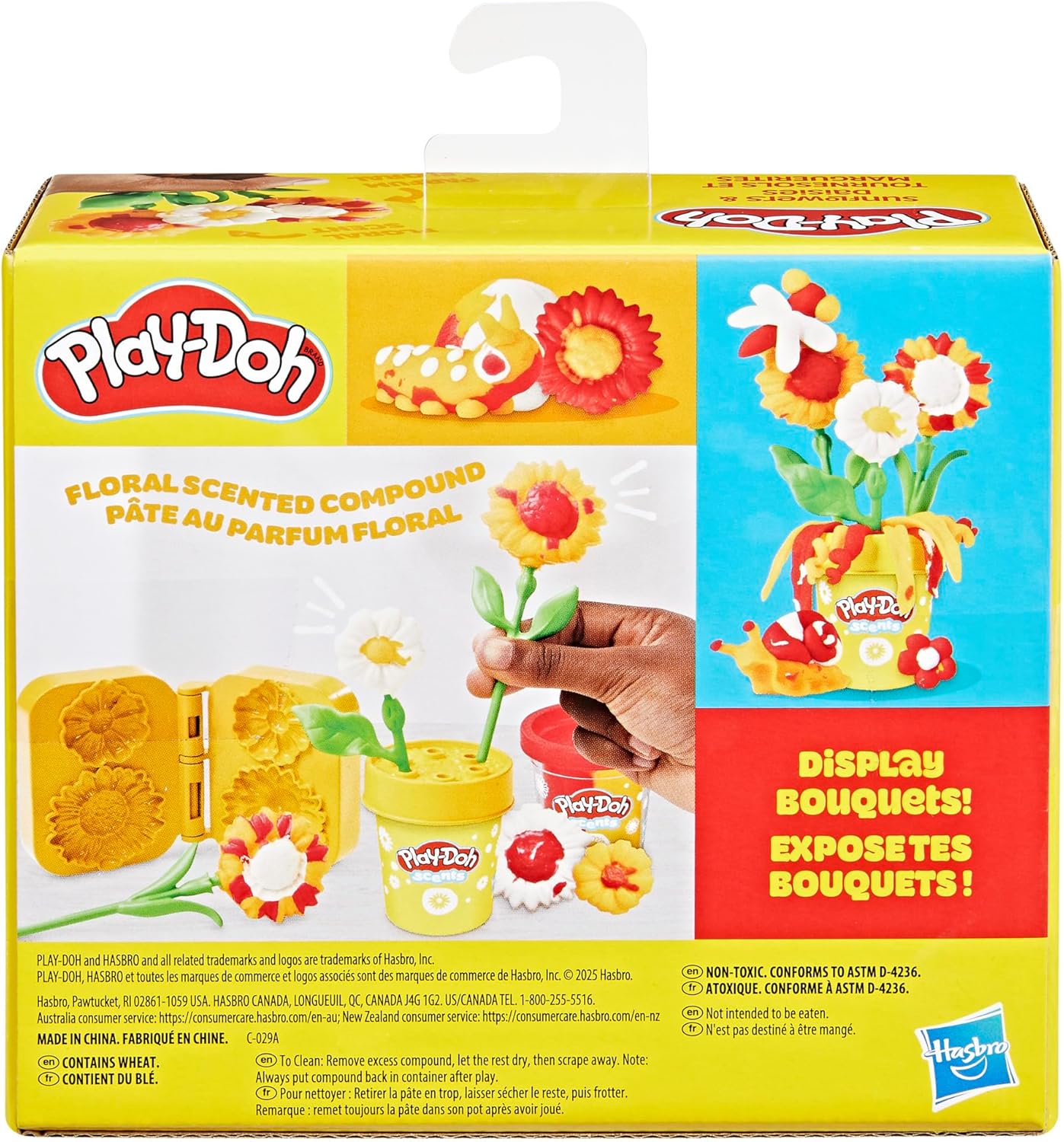 Play-Doh-Blumenspielzeug „Sonnenblumen und Gänseblümchen“ mit Blumenduft, Modelliermasse für Kinder, Kunst- und Bastelset für Kinder ab 3 Jahren