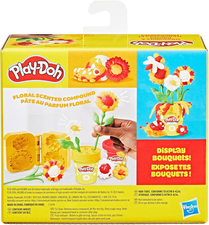 Play-Doh-Blumenspielzeug „Sonnenblumen und Gänseblümchen“ mit Blumenduft, Modelliermasse für Kinder, Kunst- und Bastelset für Kinder ab 3 Jahren