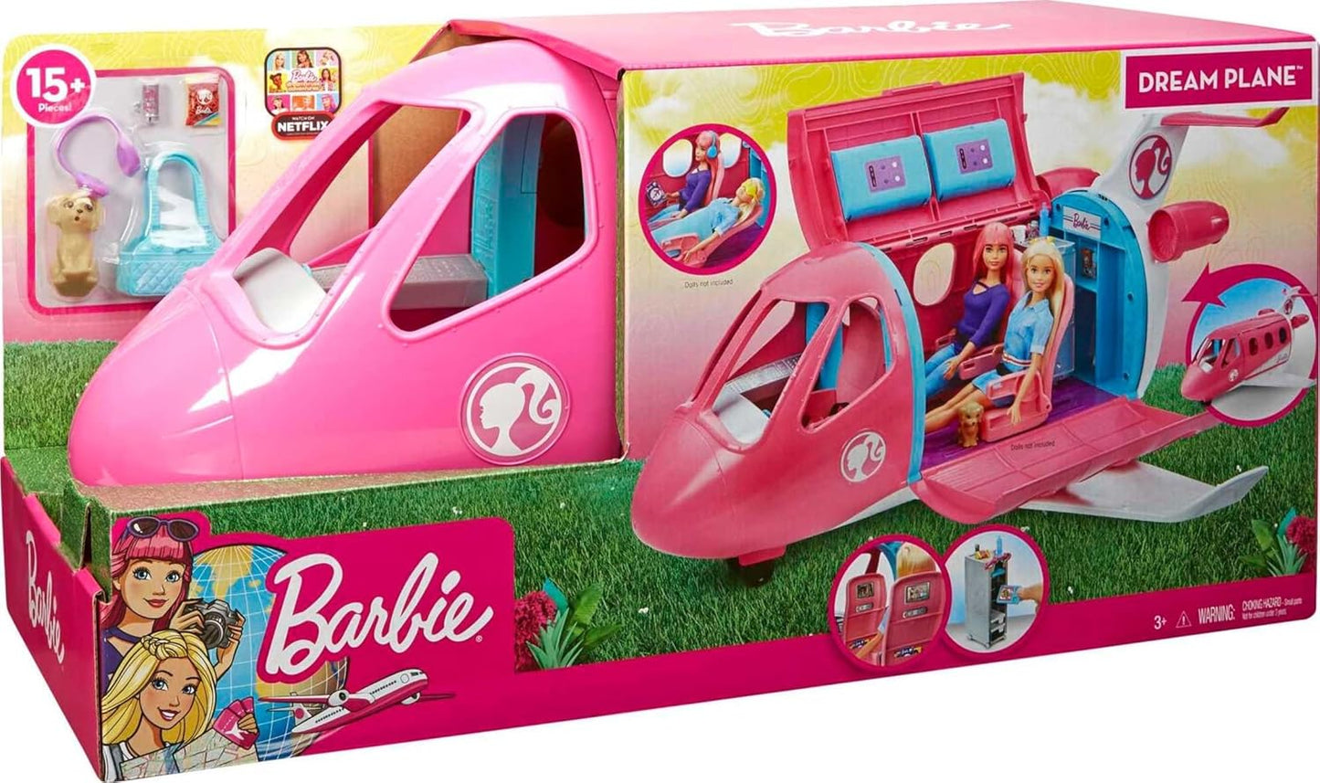 Barbie Dreamplane Playset Avion jouet avec plus de 15 accessoires, à partir de 3 ans
