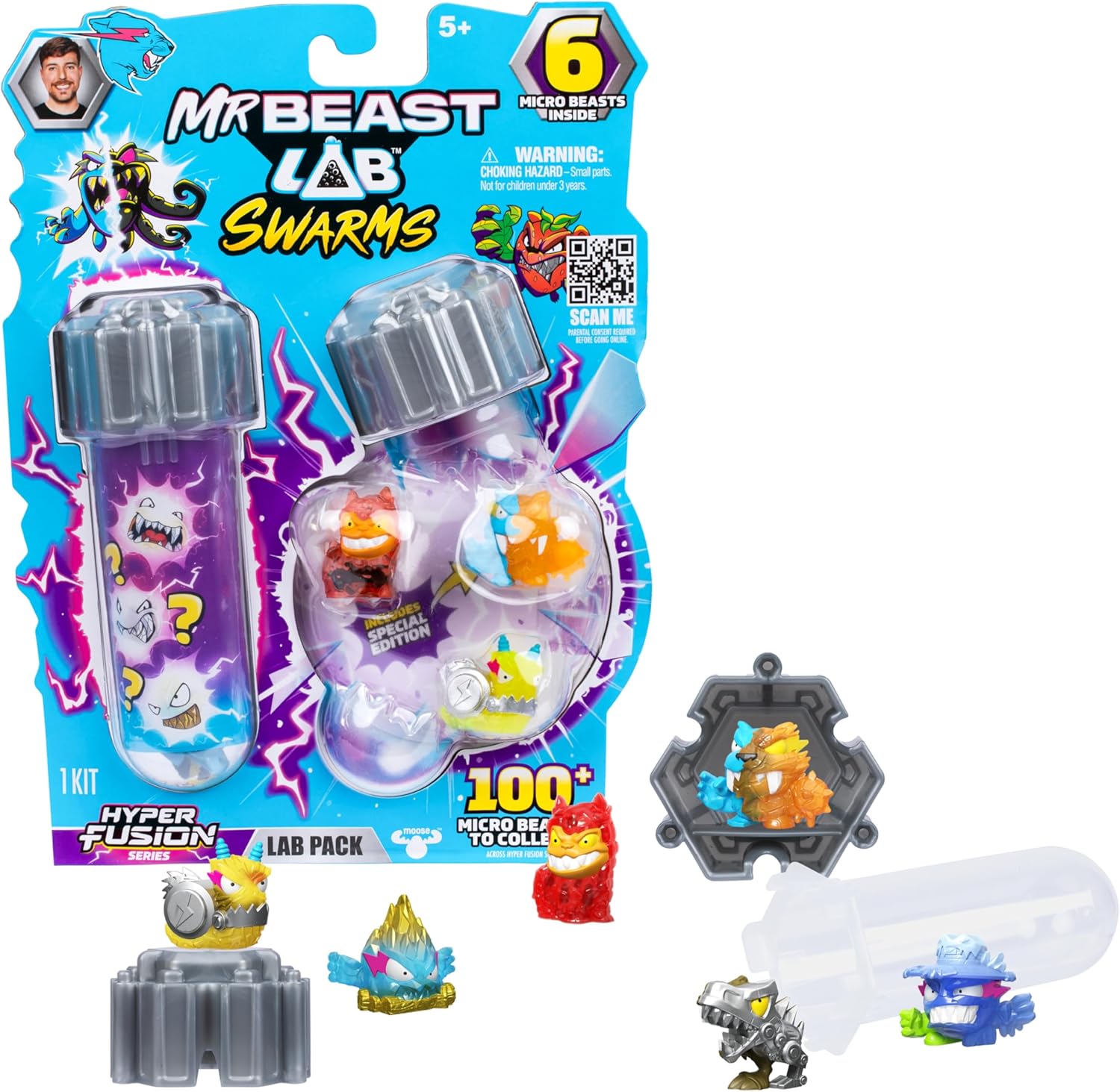 MrBeast Lab Swarms Serie 3 – 6er-Pack der Hyper Fusion-Serie Mischen, verschmelzen und bauen Sie die ultimative Sammlung!
