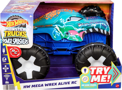 Hot Wheels Monster Trucks Mega-Wrex Alive RC-Fahrzeug mit Licht und Sound