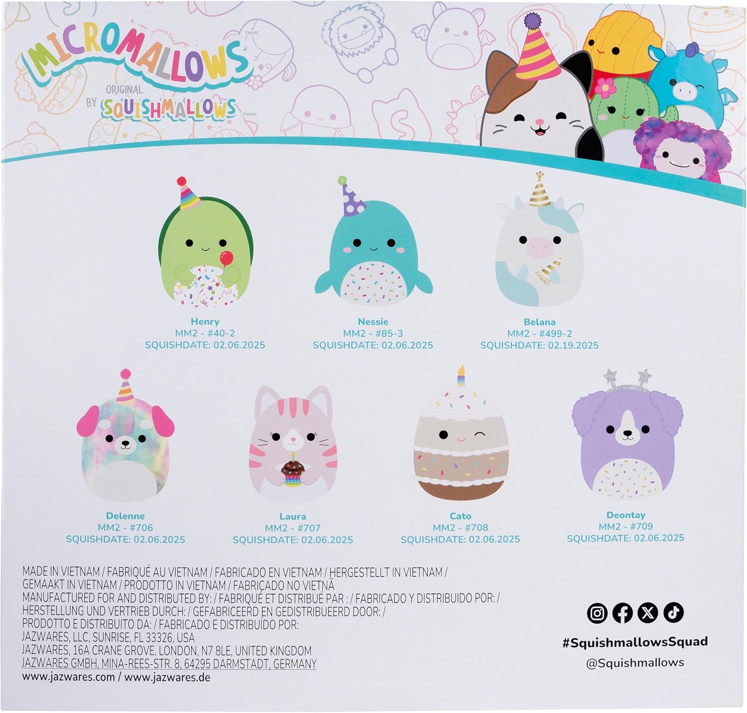 Squishmallows Micromallows Geburtstags-Countdown, 7er-Pack