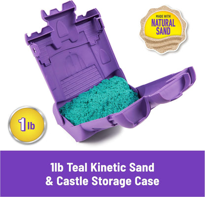 Kinetischer Sand, Schlosskasten 454 g mit blaugrünem Spielsand, Aufbewahrungsbehälter