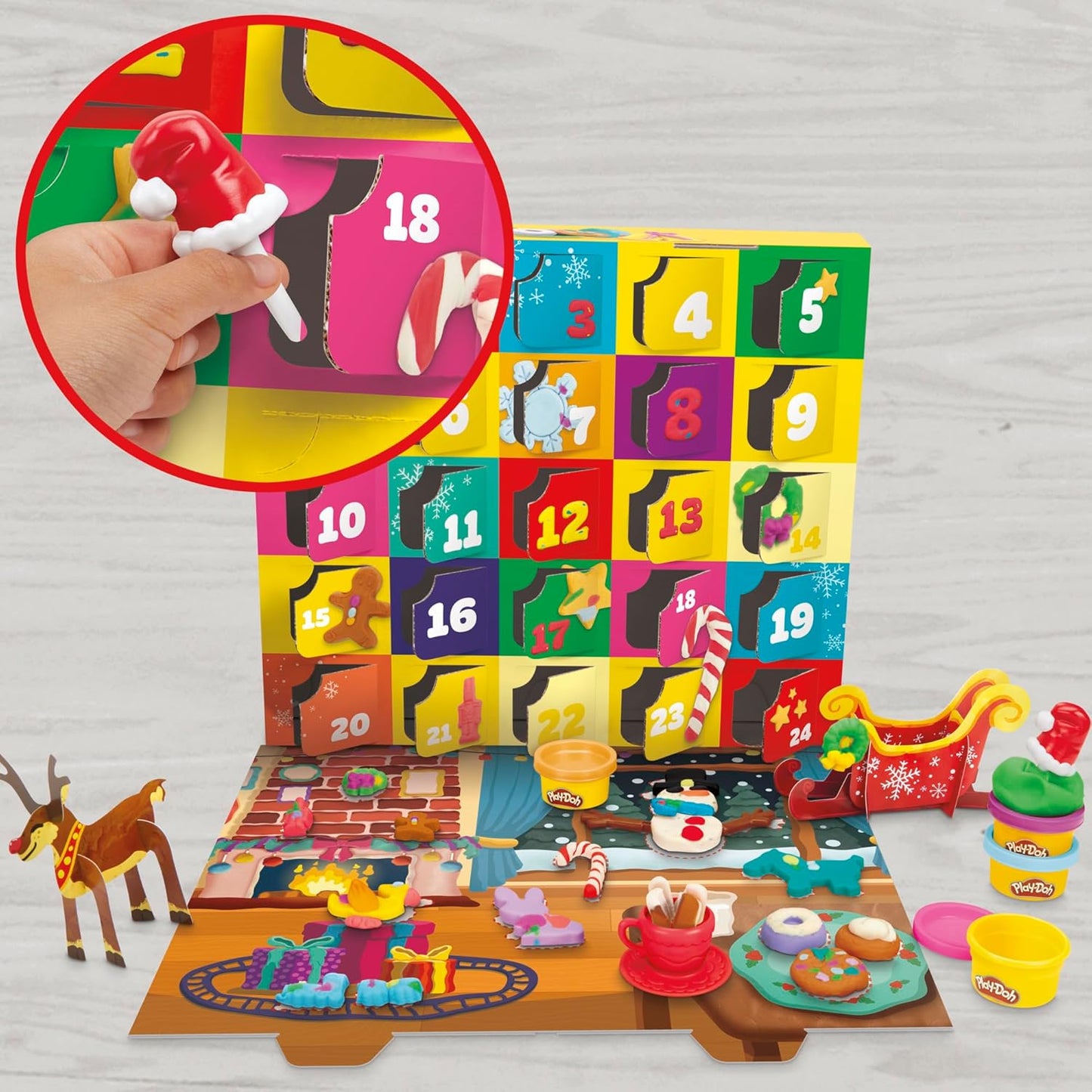 Play-Doh Feiertags-Adventskalender, 24-Tage-Countdown mit Überraschungsgeschenken ab 3 Jahren