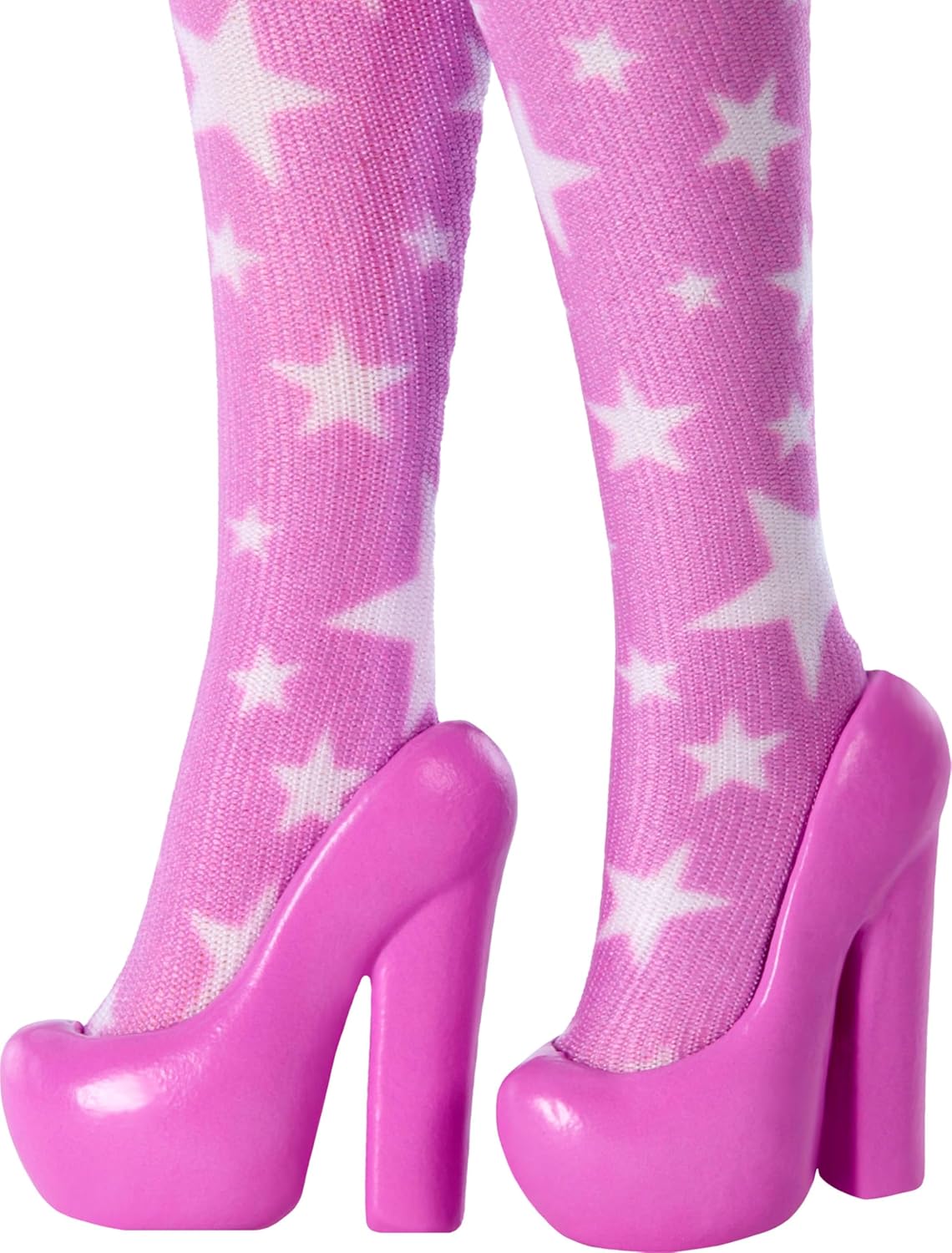 Barbie-Puppe im Deluxe-Stil in rosa Denim-Kleid mit Sternenmuster und passenden Strumpfhosen