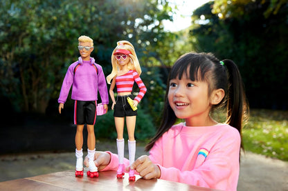 Barbie Fashionistas 2-Puppen-Rollschuh-Set mit Barbie und Ken