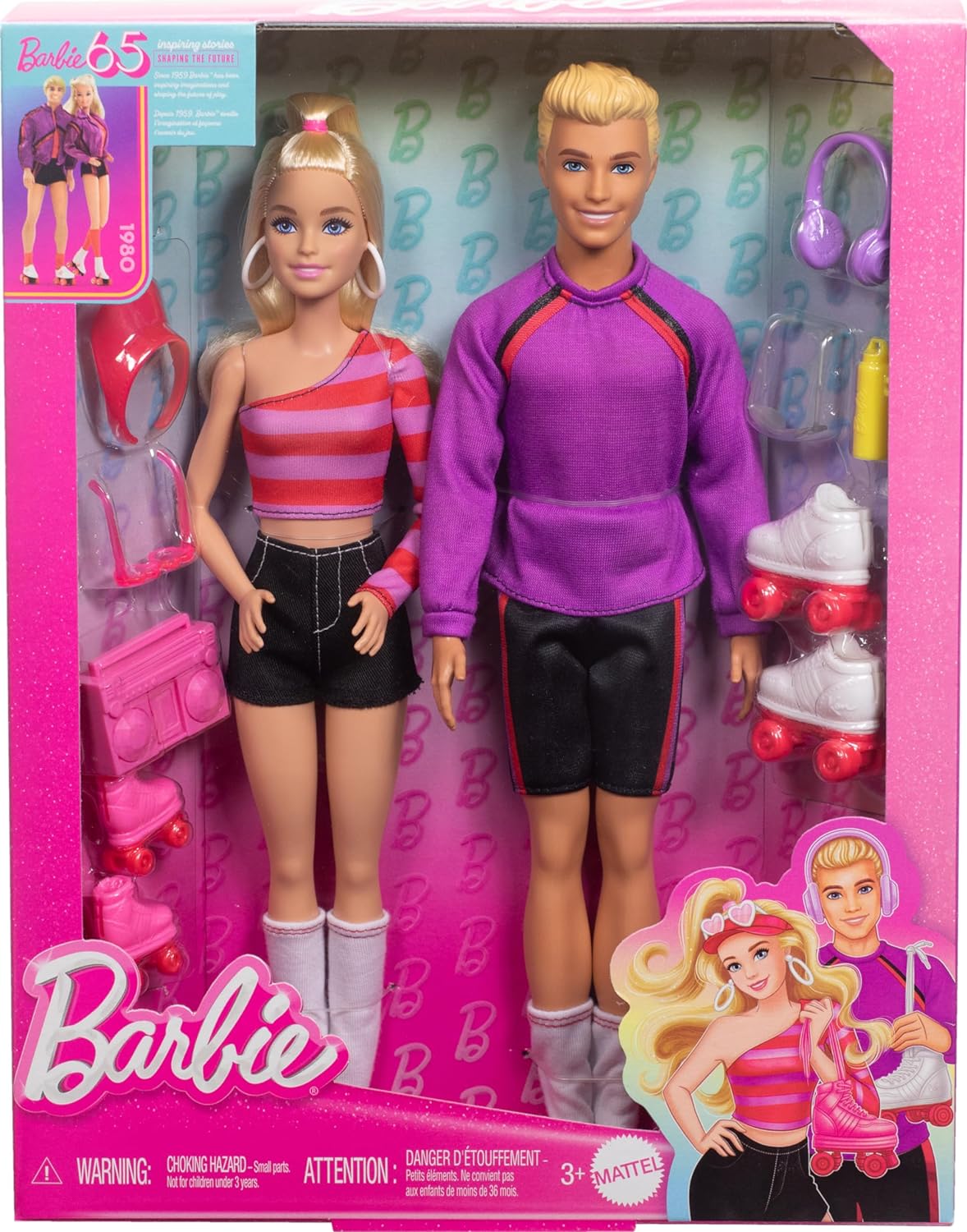 Barbie Fashionistas 2-Puppen-Rollschuh-Set mit Barbie und Ken