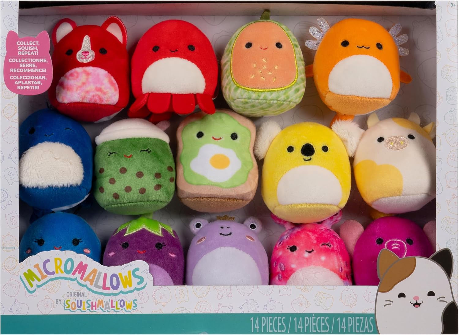 Squishmallows Micromallows Plüsch-Regenbogen, 14er-Pack