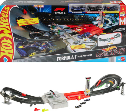 Hot Wheels Circuit du Grand Prix de Formule 1 avec 3 voitures