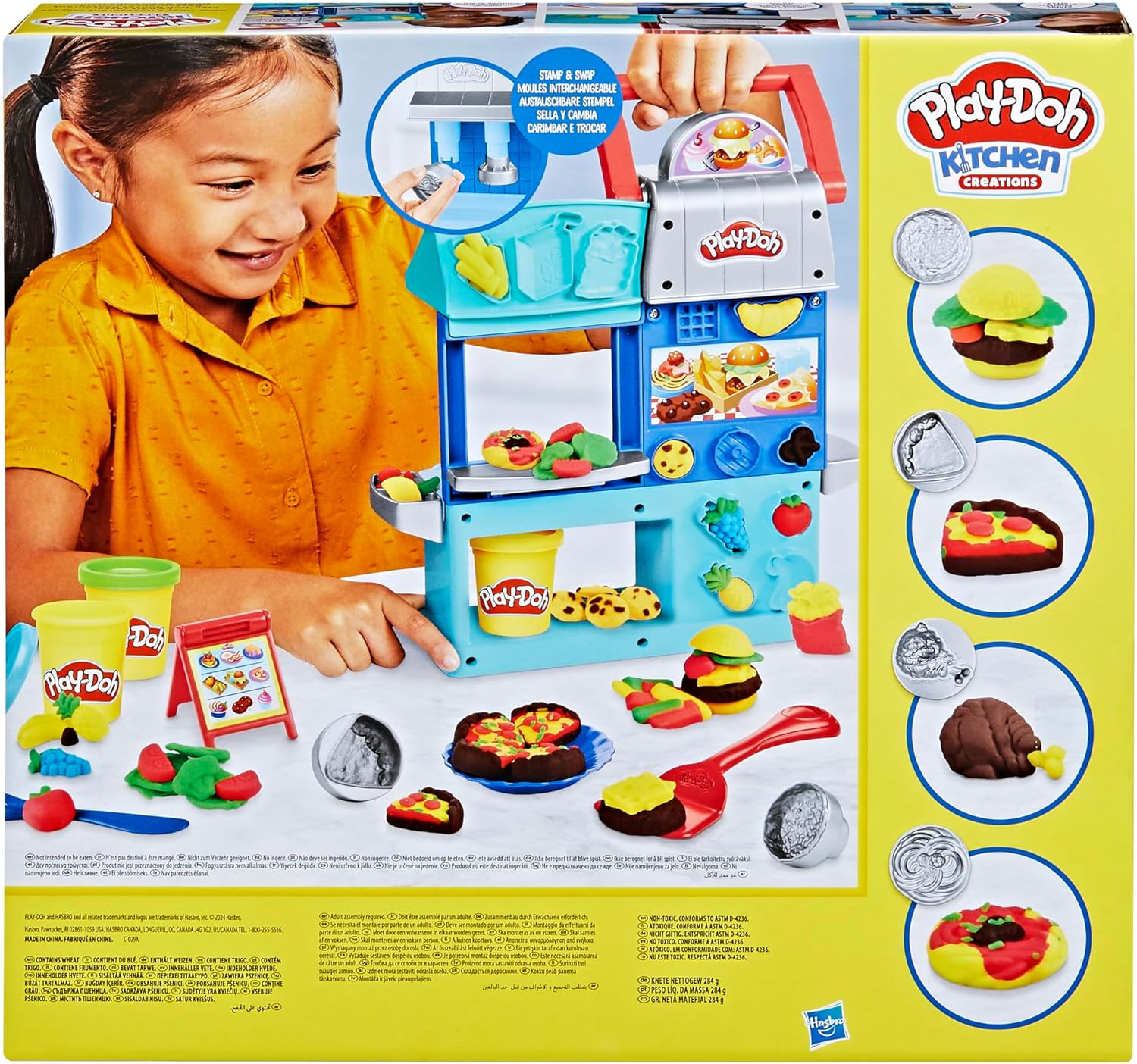 Play-Doh Kitchen Creations Busy Chef’s Restaurant-Spielset, zweiseitiges Küchen-Kochspielzeug für Kinder ab 3 Jahren