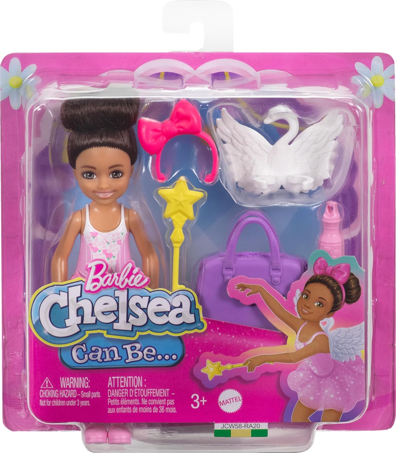 Barbie Chelsea Ballerine avec tutu rose amovible et chaussons de ballet
