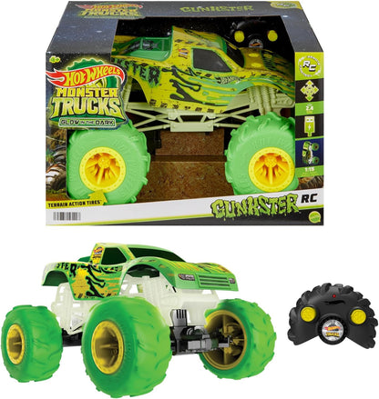 Hot Wheels Monster Trucks Gunkster RC Truck, leuchtet im Dunkeln