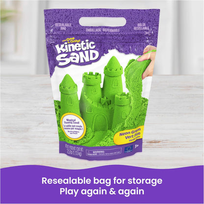 Kinetic Sand, 1,13 kg de sable de jeu vert, sac refermable