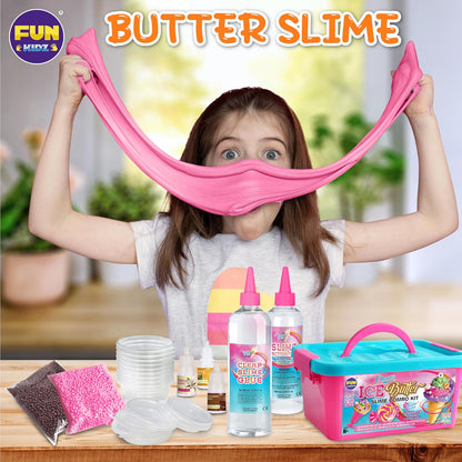 FunKidz Kit de Slime au Beurre de Crème Glacée DIY Ensemble de Slime Doux pour Filles de 8 à 12 Ans Plus de 100 Styles Combos Parfums Vanille, Orange et Chocolat Cadeau Idéal ou Activité de Fête