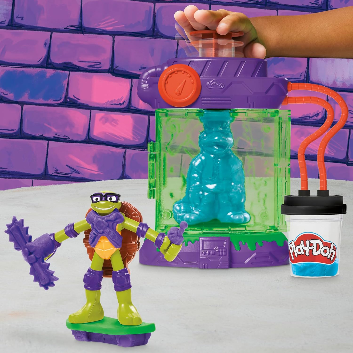 Play-Doh Teenage Mutant Ninja Turtles Mutation Station Playset Bendy Donatello Figure & Mondo Gecko Maker Jouet pour enfants 4+