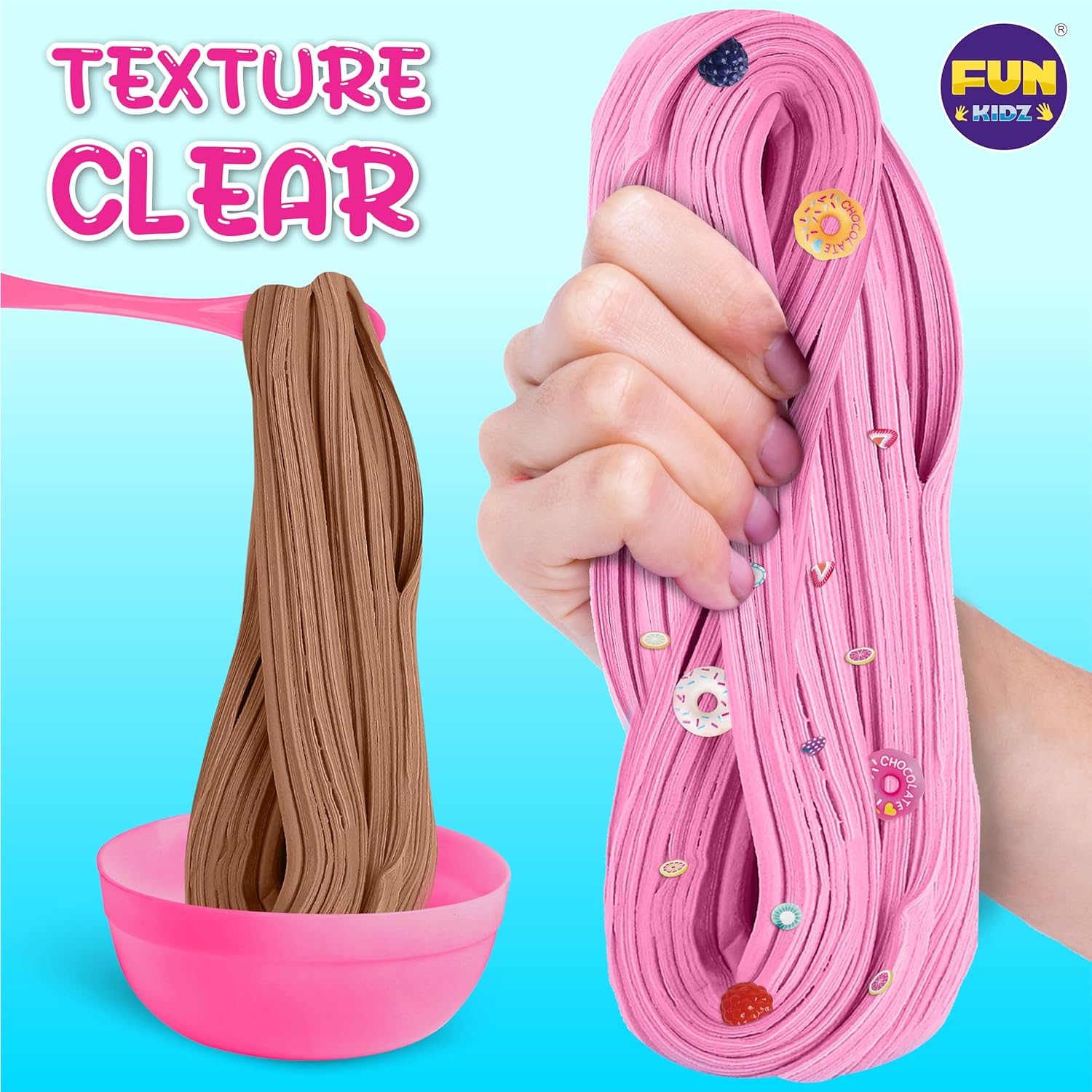 FunKidz Kit de Slime au Beurre de Crème Glacée DIY Ensemble de Slime Doux pour Filles de 8 à 12 Ans Plus de 100 Styles Combos Parfums Vanille, Orange et Chocolat Cadeau Idéal ou Activité de Fête
