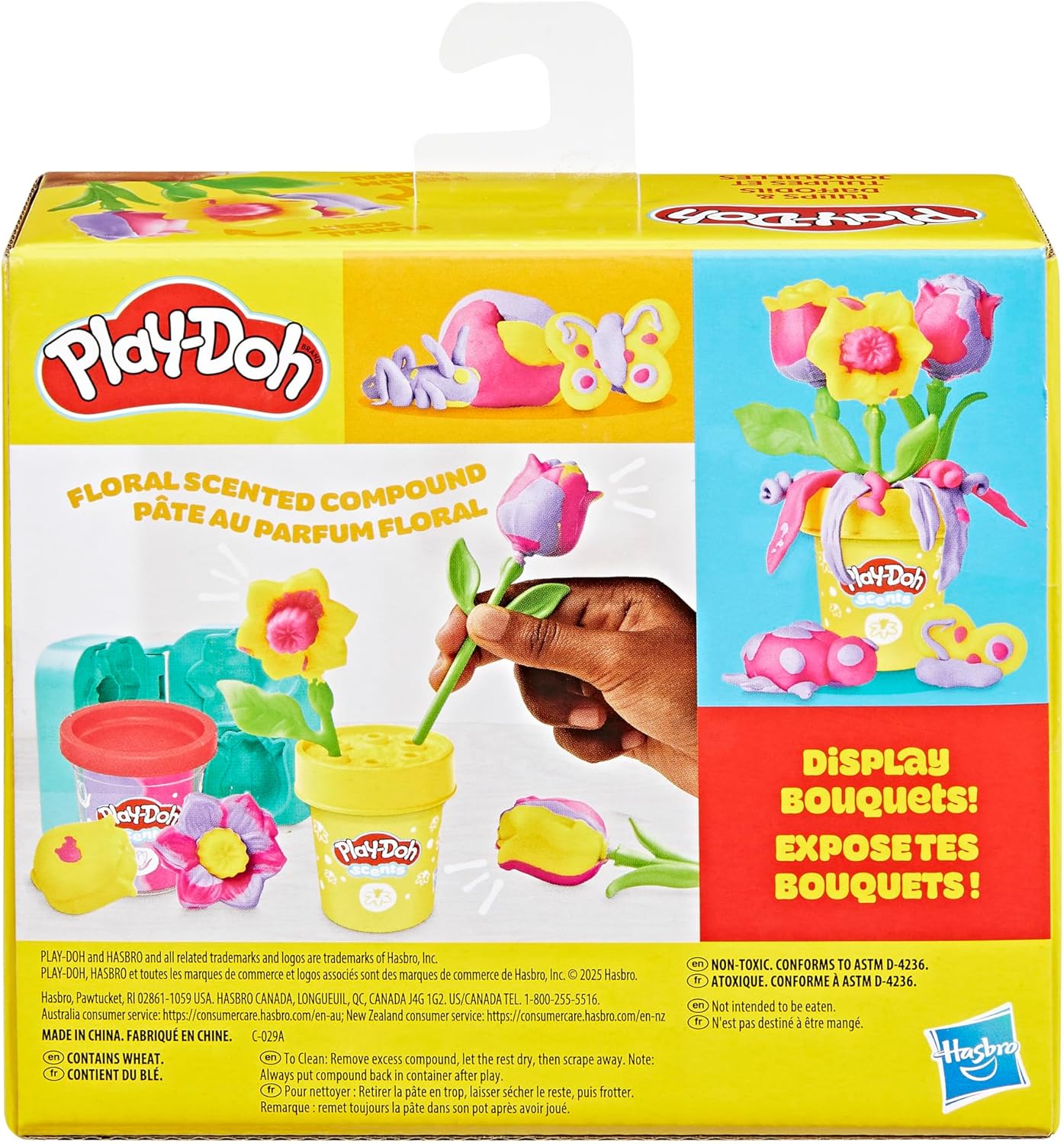 Play-Doh Blumenspielzeug „Tulpen und Narzissen“ mit Blumenduft, Modelliermasse für Kinder, Kunst- und Bastelset für Kinder ab 3 Jahren